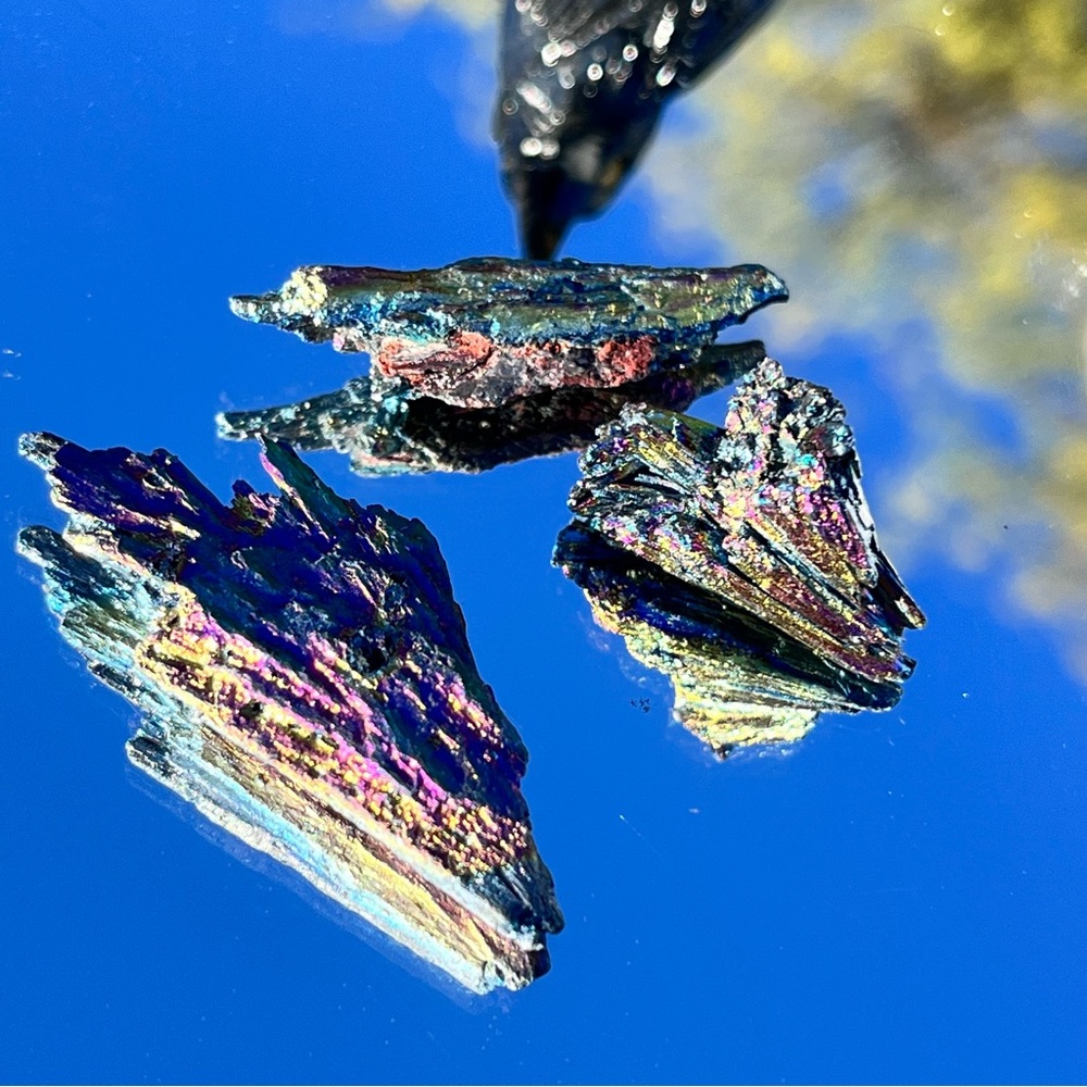 Black Obsidian Raven / Crow, Selenite Teardrop Bowl, Snowflake Obsidian Kyanite - Picture 9 of 15